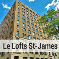 Condos for sale in the Quartier des Spectacles and the Lofts St James in Downtown Montreal
