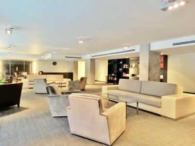 Library in the Louis Boheme condo building in Downtown Montreal